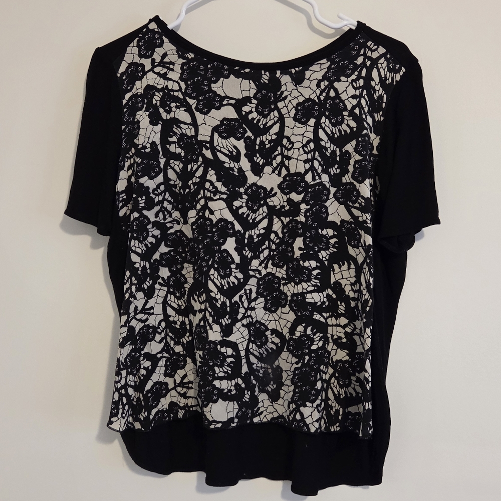 Wilfred Black & White Floral Silk Blend Shirt